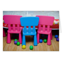 Kids chairs greeting cards