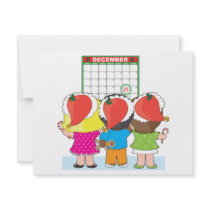 Kids Christmas Calendar Custom Invitations