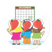 Kids Christmas Calendar Sticker