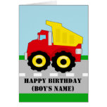 Kids Construction Dumpruck Birthday Card