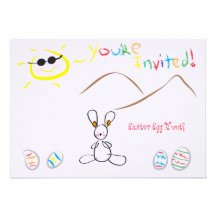 Kids Drawing Easter Egg Hunt Invitation