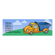Kids Dump Truck Skinny Profile Cards Business Card Templates