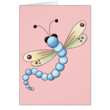 Kid's Girls Dragonfly Greeting Card