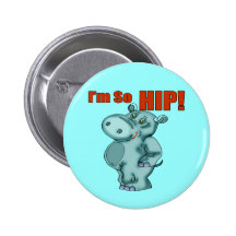 Kids HippopotamusT Shirts and Gifts Button