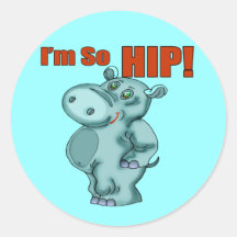 Kids HippopotamusT Shirts and Gifts Round Sticker
