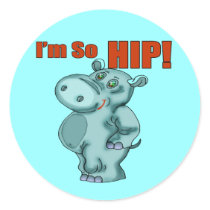 Kids HippopotamusT Shirts and Gifts Round Sticker