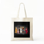 Kids in Halloween costumes. Tote Bags