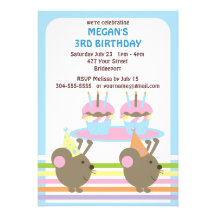 Kids Mice Birthday Invite