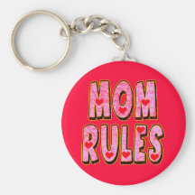 Kids Mom Rules T Shirts and Kids Gifts Key Chains