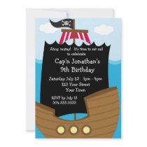 Kids Pirate Ship Birthday Party Personalized Invitations