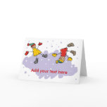 Kids Playing In The Snow Greeting Card