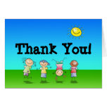 Kids Playing Outdoors on a Sunny Day Cards