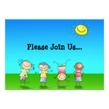 Kids Playing Outdoors on a Sunny Day Invite