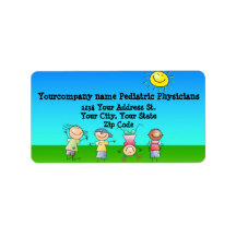 Kids Playing Outdoors on a Sunny Day Personalized Address Labels