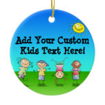 Kids Playing Outdoors on a Sunny Day ornaments