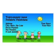 Kids Playing Outdoors, Sunny Day Business Cards