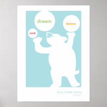 Kids Room Poster Juggling Bear