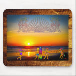 Kids Rule the Beach Sunrise Graphics & Photo Art Mouse Pad