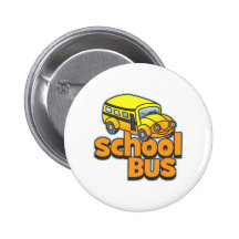 Kids School Bus Pinback Button