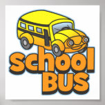 Kids School Bus Posters