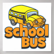 Kids School Bus Posters