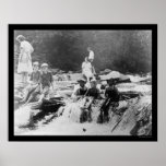 Kids Sitting in a Creek 1920 Poster