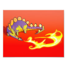 Kids Stegosaurus Breathing Fire by Alberto Rios Photo Art