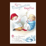 Kids Tug on Giant Wishbone Vintage Thanksgiving posters