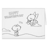 Kids Valentine Love Colouring Card