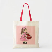 Kids Valentine tote bag