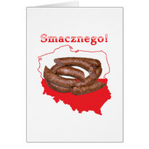 Kielbasa Smacznego Polish Map Greeting Card