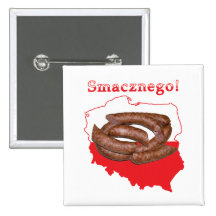 Kielbasa Smacznego Polish Map Pinback Button