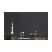 Kiev night cityscape gallery wrapped canvas