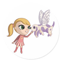 Kiki and Sugarplum Round Stickers