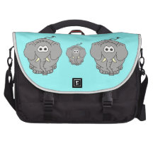 Kiko, a Baby Elephant Laptop Messenger Bag