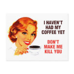 Killer Coffee Bad Girl Postcard