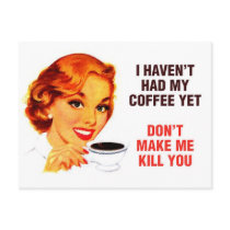 Killer Coffee Bad Girl Postcard