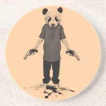 Killer panda drink coaster