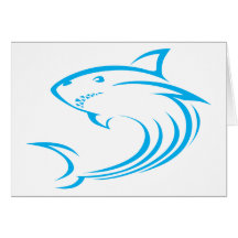 Killer Shark in Swish Drawing Style Greeting Card