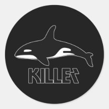 Killer Whale Orca of Death Round Stickers