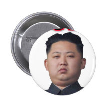 kim jong il bow pinback button