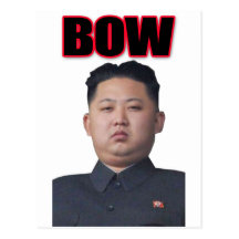 kim jong il bow post card