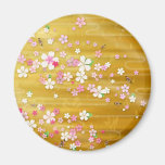 Kimono de Sakura d'or - conception de Japonais Aimants
