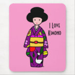 Kimono Girl Purple Cartoon Mousepads