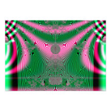 Kimono in Pink and Green Fractal Personalized Invite