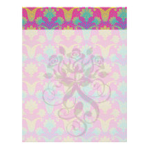 kinda hippie damask personalized letterhead