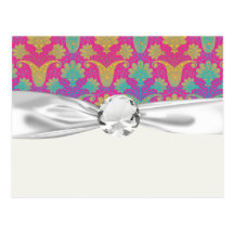 kinda hippie damask post cards