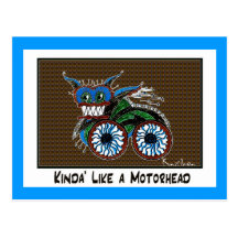 KINDA' LIKE A MOTORHEAD collectable TRADE Postcard