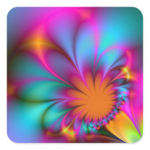 Kindergarten flower square sticker