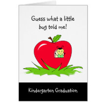 Kindergarten Graduate Red Apple Congratulations Cards
